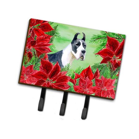 Carolines Treasures Harlequin Great Dane Poinsettas Leash or Key Holder CK1292TH68